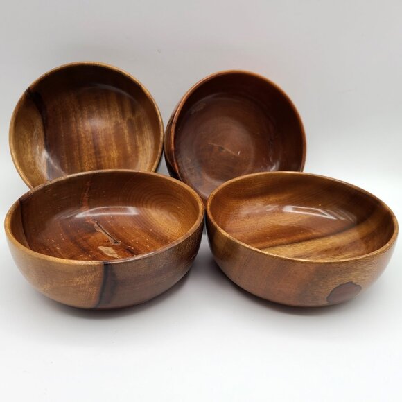 Lot 4 Vintage Myrtlewood Bowls Myrtle Craft Studios Oregon 5" For Refinishing - Picture 3 of 14